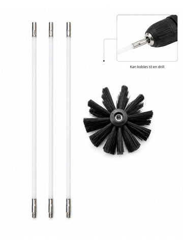 Rengjøringsbørste for glass til pelletsovn | 120 cm | 3 deler