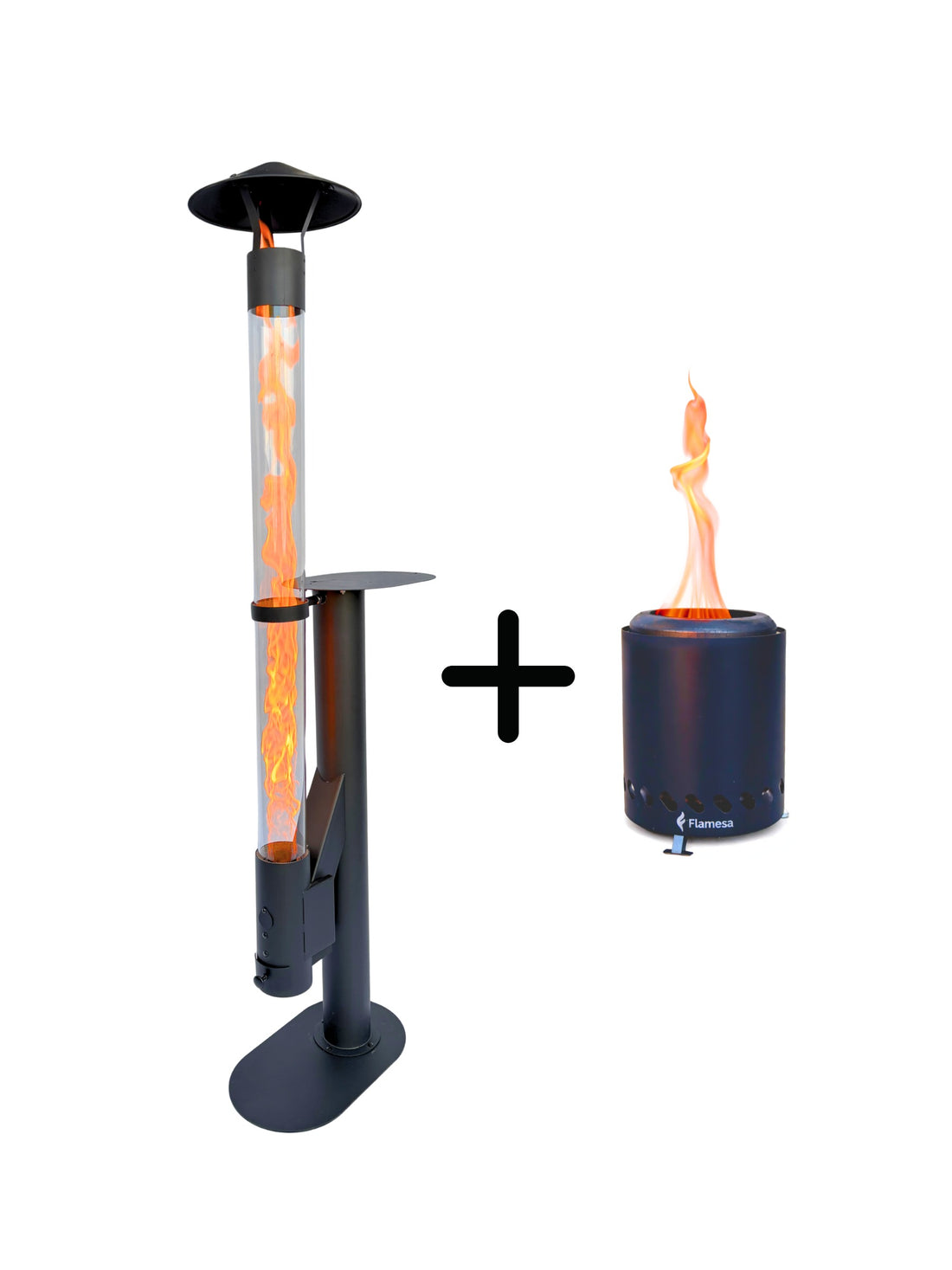 Flamesa Lumina pelletovn med bord + gratis svart Flamesa Vulcan