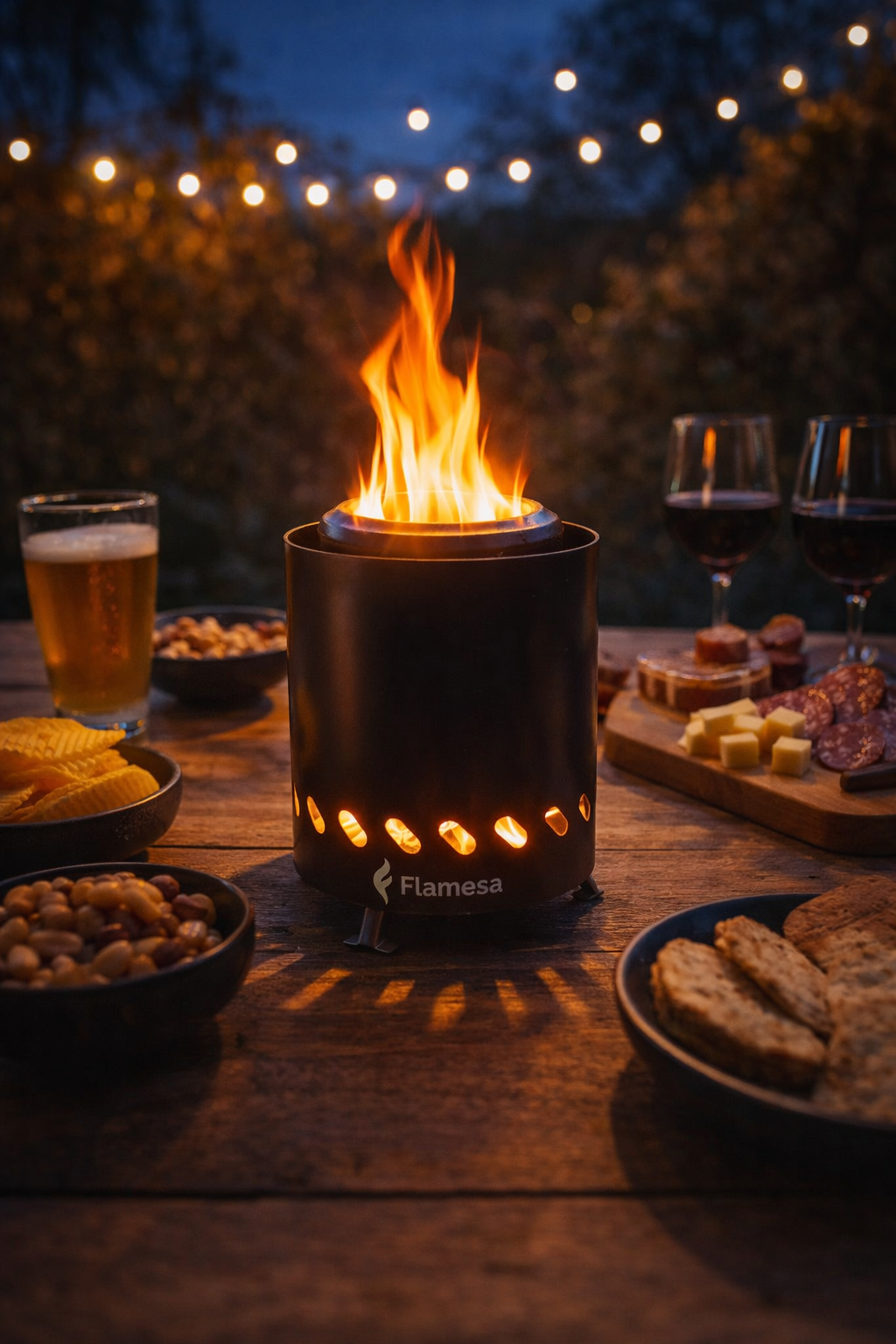 design pelletskamin utendørs – Flamesa Flame terrassevarmer – foto 5